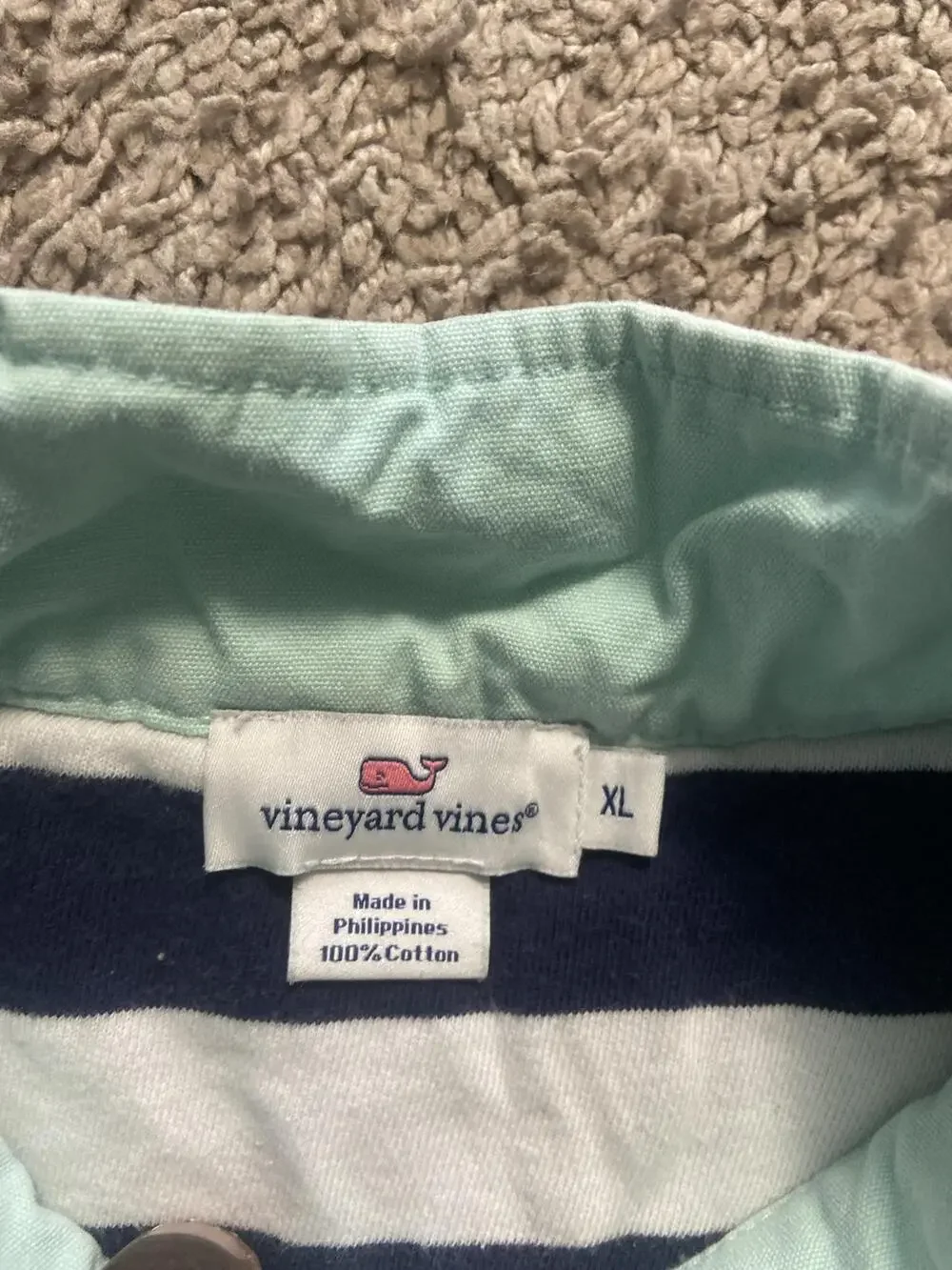 Vineyard Vines Sweatshirt Mens XL Multicolor Striped 1/4 Zip Mock Neck Logo